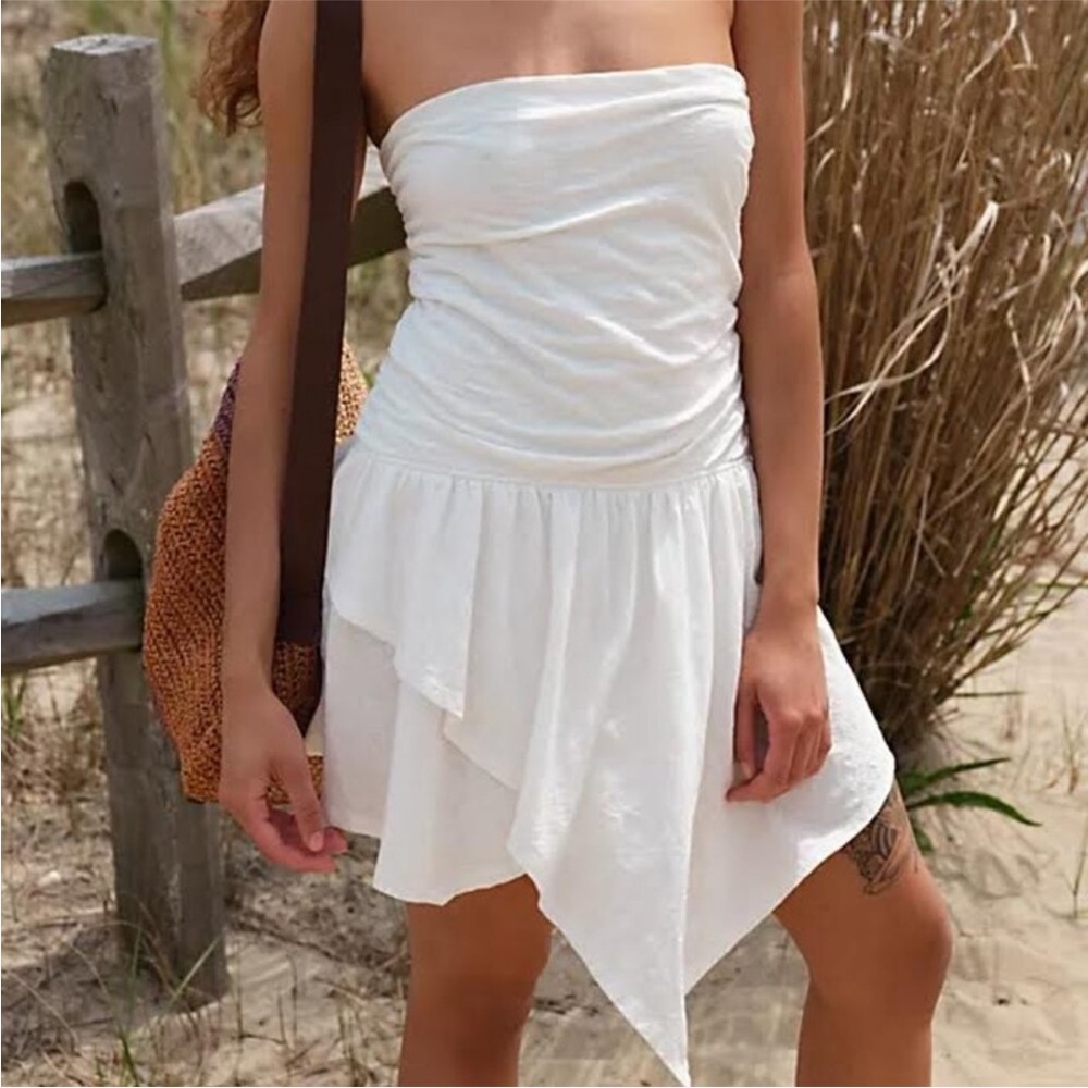 NWOT Free People Beach Free-est Robyn Convertible Mini Skirt Dress White Size L